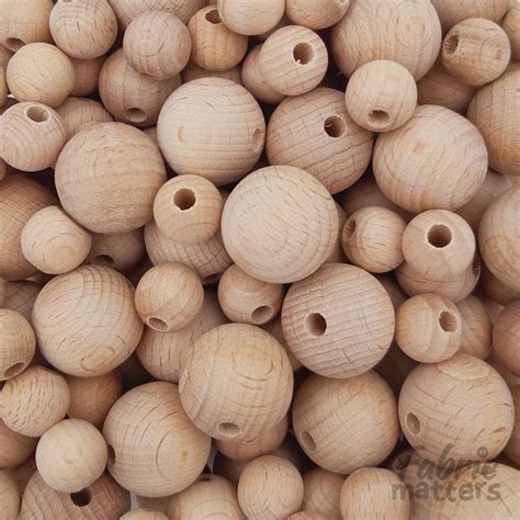 Round Wood Teething Beads (Beech) – Mini Matters