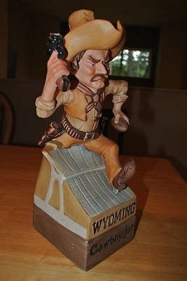 Vintage Cowboy Joe University Of Wyoming Whiskey Bottle Music Box - Ski ...