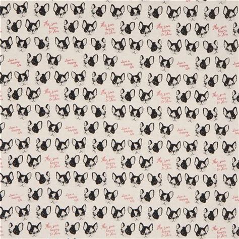 natural color Canvas fabric with dog animal by Kokka Japan - modeS4u