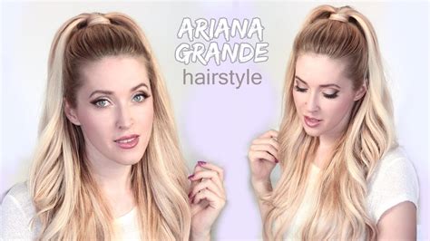 Ariana Grande hair tutorial Half ponytail hairstyle with extensions ...