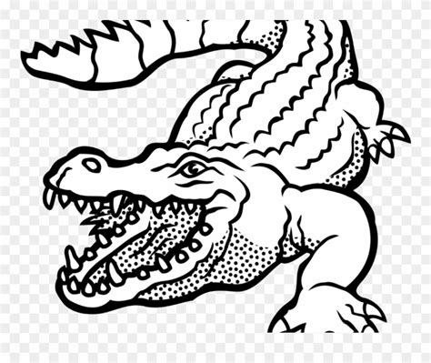 Alligator Clipart Images Black And White Free Download - Crocodile Cartoon Black And White - Png ...