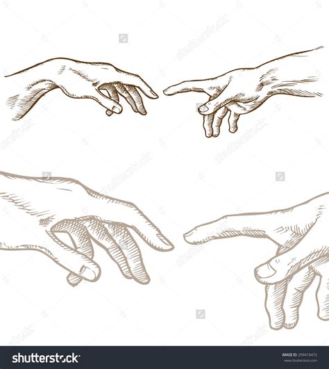 Creation Adam Hand Draw Isolated On Stock Vector (Royalty Free ...