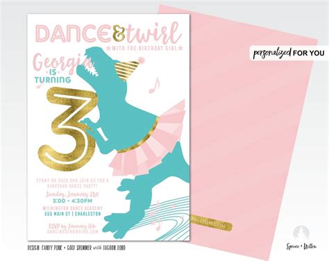 Dancing Birthday Invitations Dancing Invitation Dance Party | Etsy