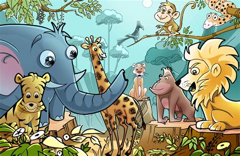 Animated jungle animals HD wallpaper | Wallpaper Flare