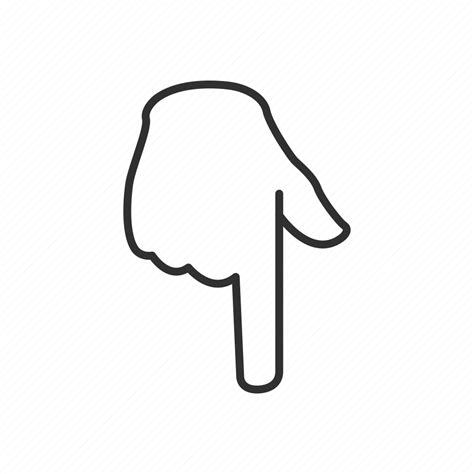 Down, emoji, finger pointing down, gesture, hand, hand gesture, pointing down icon - Download on ...