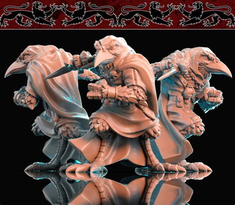 28mm 2 Styles of Ravenfolk Dnd Miniatures Dungeons & Dragons Miniatures ...