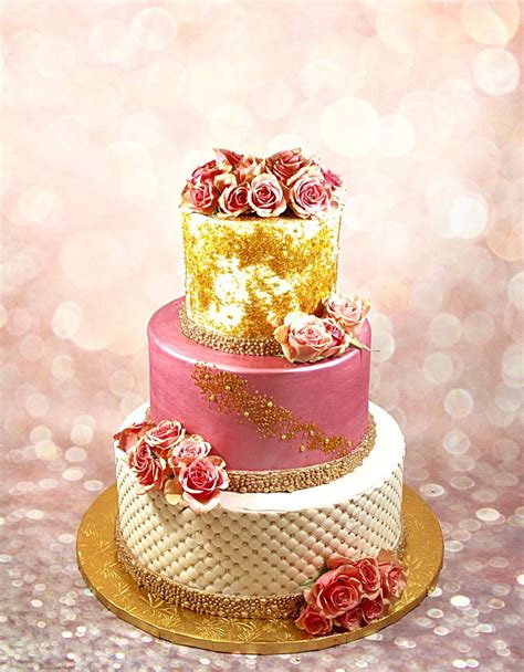Pink And Gold Princess Birthday Cake