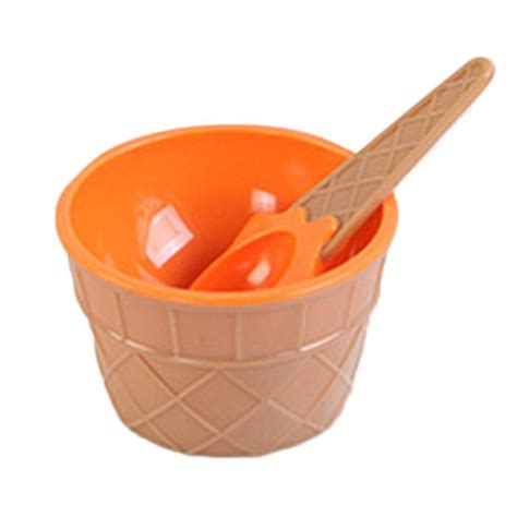 Home Mandii Cartoon Candy Color Ice Cream Bowl with Spoon Kids Ice Cream Tool Ice Cream Bowls ...