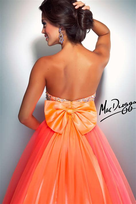 Neon Orange Prom Dress | Mac Duggal 48126A | Orange prom dresses, Neon ...