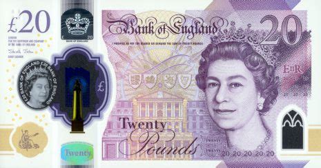 United Kingdom new 20-pound polymer note (B205a) confirmed – BanknoteNews