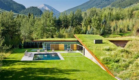 Magnifique maison contemporaine semi-enterrée avec son toit végétalisé aux USA, une-Sustainable ...