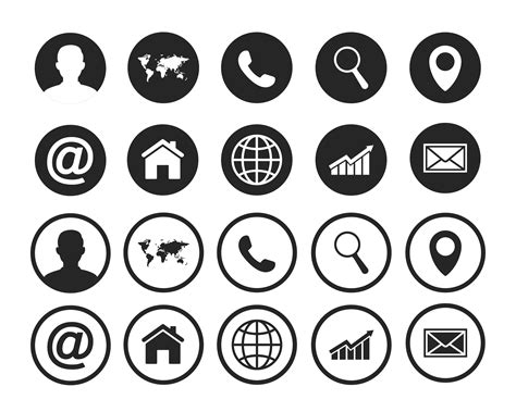 Contact us icons. Web icon set | Solid Icons ~ Creative Market