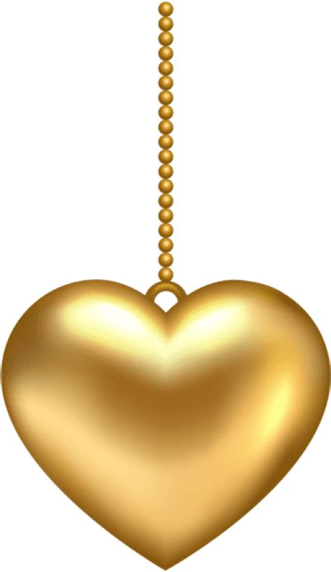 Free Png Download Hanging Golden Heart Png Images Background - Transparent Golden Heart Png ...