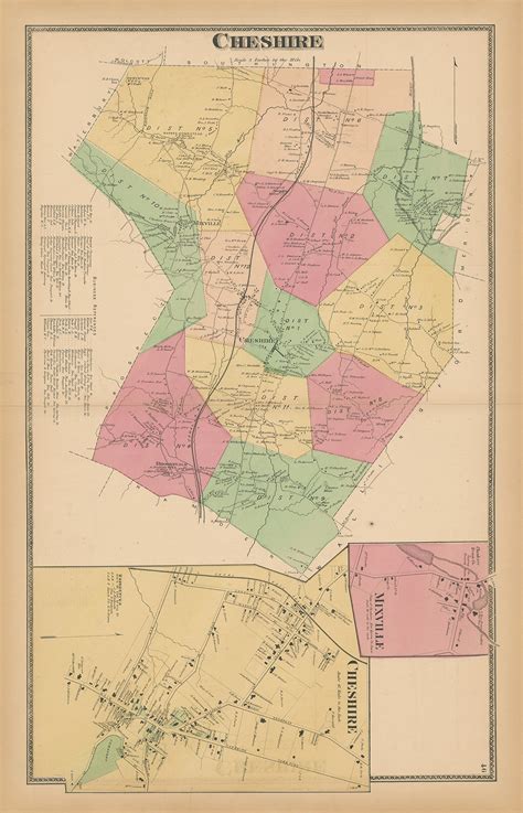 CHESHIRE, Connecticut, 1868 Map, Replica or Genuine Original