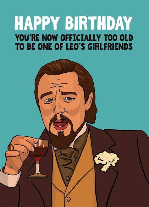 Leonardo DiCaprio Laughing Meme Birthday Card, Funny, 56% OFF