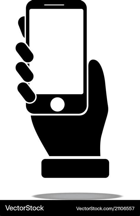 Hand holding phone Royalty Free Vector Image - VectorStock