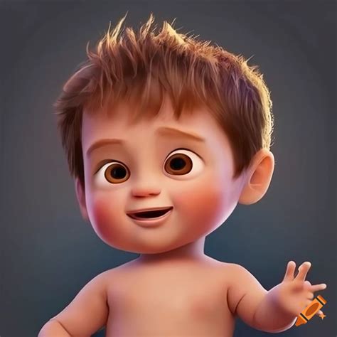 3d pixar movie poster featuring a cute baby boy on Craiyon