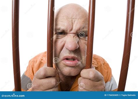 Dangerous Person Behind Bars Stock Image - Image of hostile, burglar ...