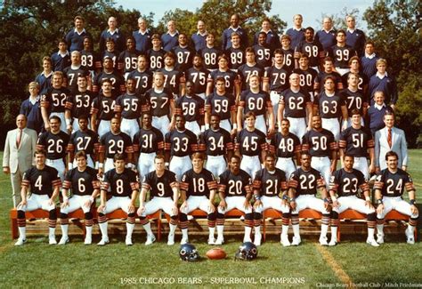 1985 Championship Chicago Bears roster | 1985 chicago bears, Chicago ...