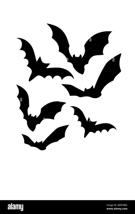 Bat silhouette on white background Stock Photo - Alamy