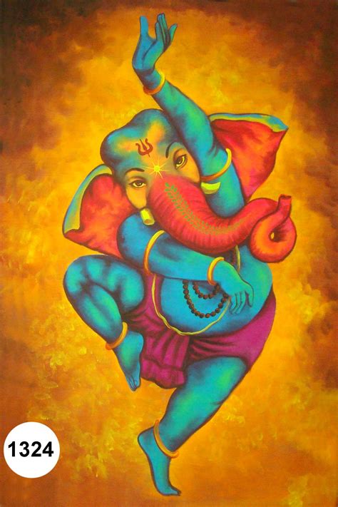 Dancing Ganesh ji, Fluorescent painting Glow in dark, UV Glow, 1324 ...