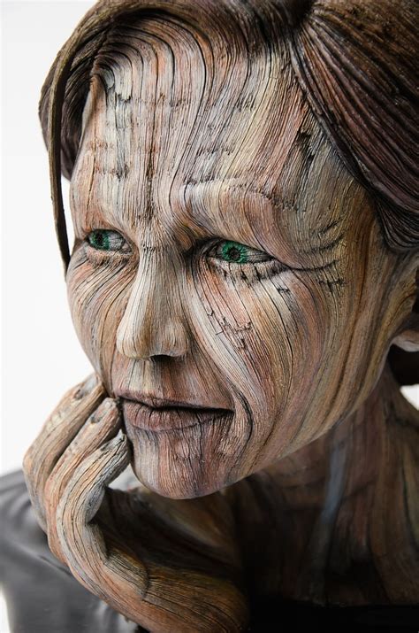 Hyperrealistic Sculptures Make Clay Look Like Wooden Humans | Wood carving art, Sculpture ...