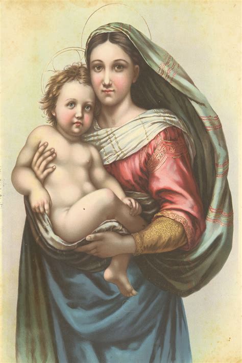 Mary & Jesus Vintage Painting Free Stock Photo - Public Domain Pictures
