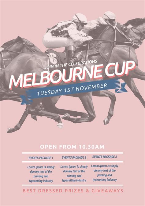 Celebrate Melbourne Cup / Spring Racing this year with this free template for your event! Use ...