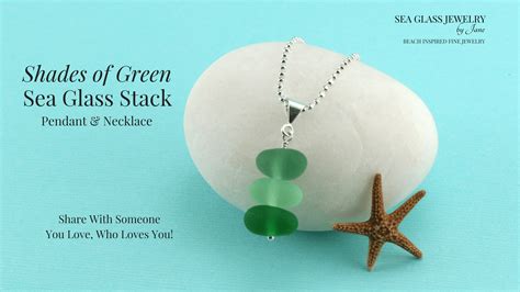 Shades of Green Sea Glass Pendant | Genuine Sea Glass | Guaranteed