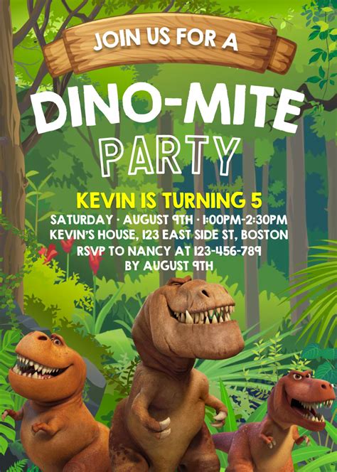 Dinosaur Invitation Templates – Editable With MS Word | FREE Printable ...