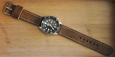 CentaurStraps - Handmade leather watch straps: 22mm vintage handmade buffalo leather watch strap