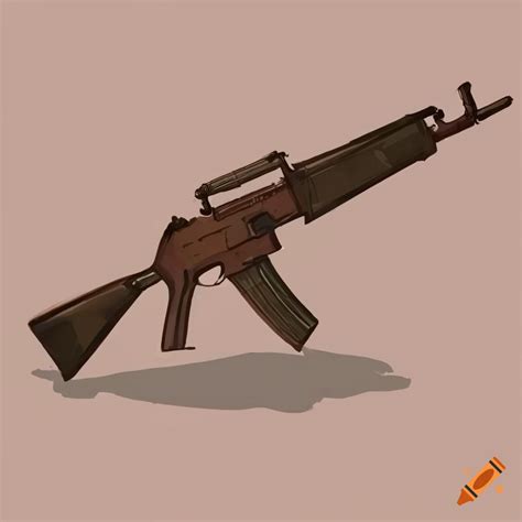 Artistic drawing of a 1960s m16 rifle on Craiyon