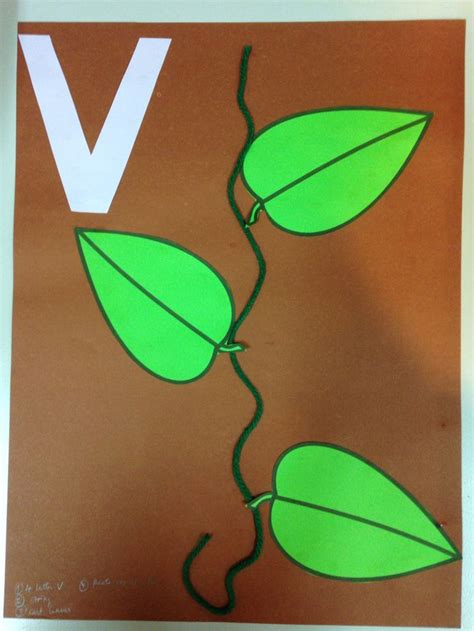 V for vine | Letter a crafts, Crafts, Lettering