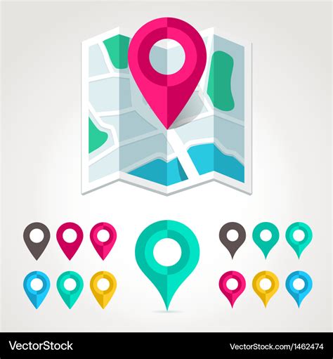 Map markers Royalty Free Vector Image - VectorStock