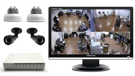 4 Security Camera with Monitor Systems for Live Video Display