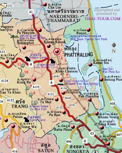 Map Phatthalung, Pattalung, map, south of Thailand, hotel reservation