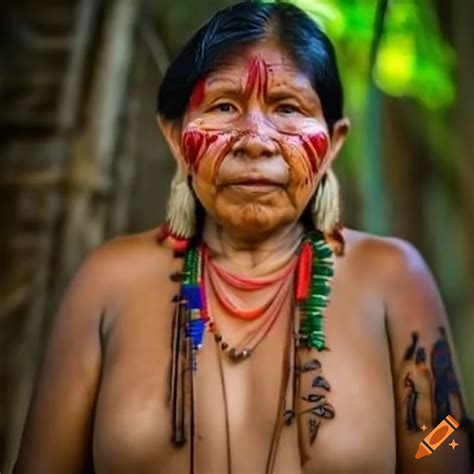 Indigenous village in brazil on Craiyon