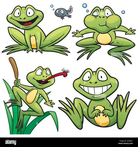 Vector illustration of Cartoon Frog Character Set Stock Vector Image & Art - Alamy