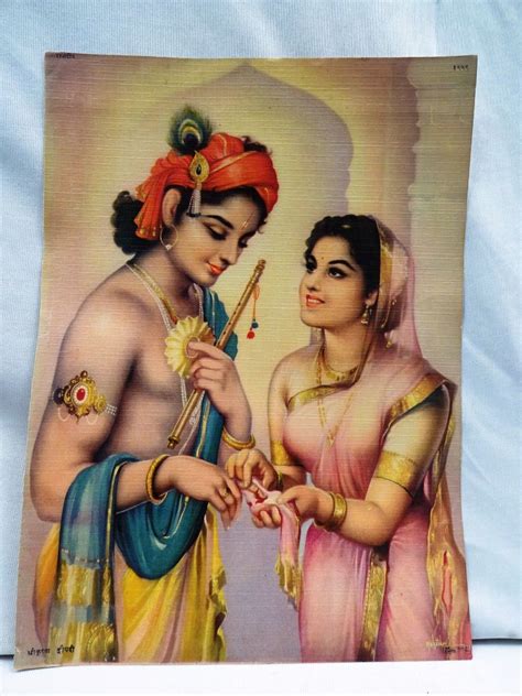 Old Lord Krishna And Draupadi Vintage Lithograph Print Beautiful Collectible • $72.71 | Radha ...