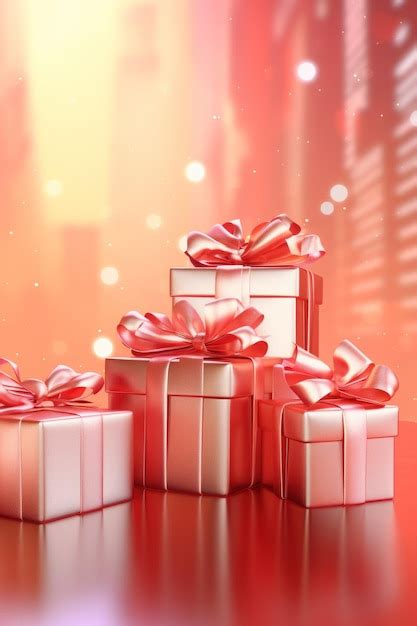 Premium AI Image | Boxes of Christmas gifts in beautiful pink shiny ...