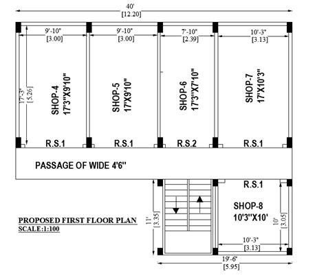 Commercial shop building is given in this AutoCAD DWG file. Download 2D Autocad Drawing DWG and ...