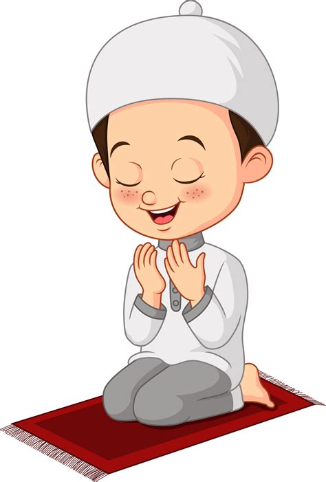 Cartoon muslim little boy praying 5112851 Vector Art at Vecteezy