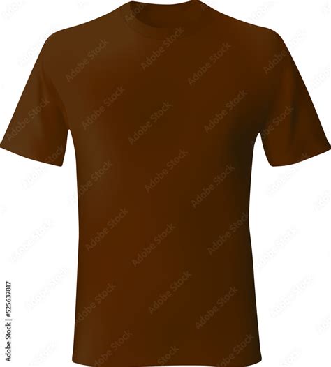 Brown mens t shirt template realistic mockup Stock Illustration | Adobe Stock