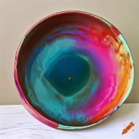 Unique ceramic pottery with various glazes and strong colors