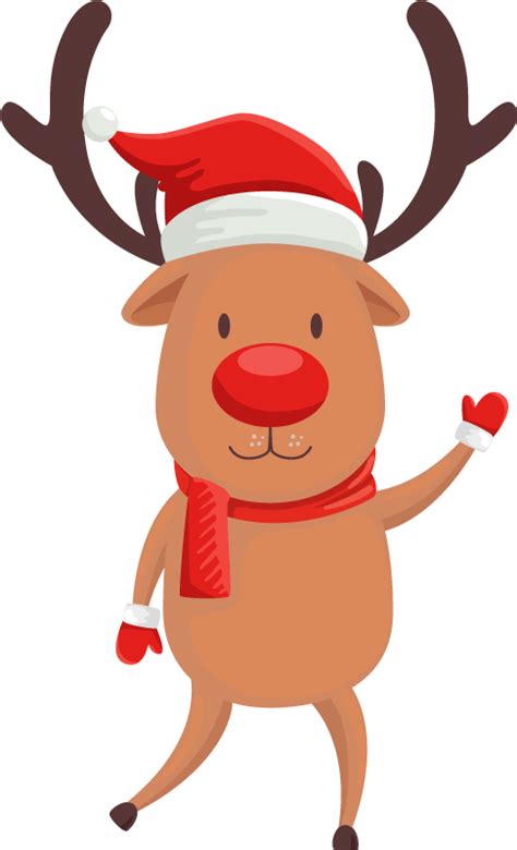 Cartoon Reindeer christmas wall sticker - TenStickers