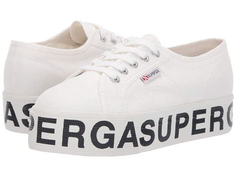 Lyst - Superga 2790 Cotw Outsole Lettering (white) Women's Lace Up Casual Shoes in White - Save ...