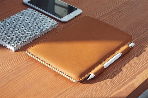 IPad mini leather sleeve / iPad Cover w/ Apple Pencil Holder | Etsy