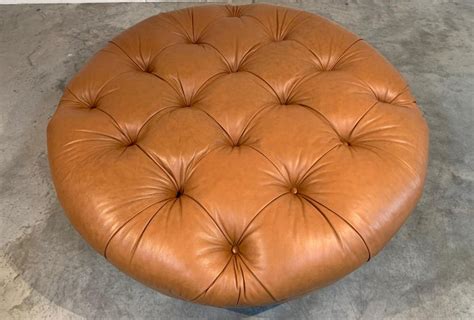 Chesterfield Style Leather Tufted Cocktail Ottoman By Pearson at 1stDibs
