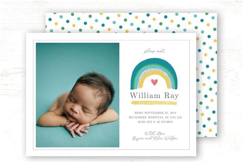 Ad: Rainbow Baby Birth Announcement Card by Sweet Little Muse on ...