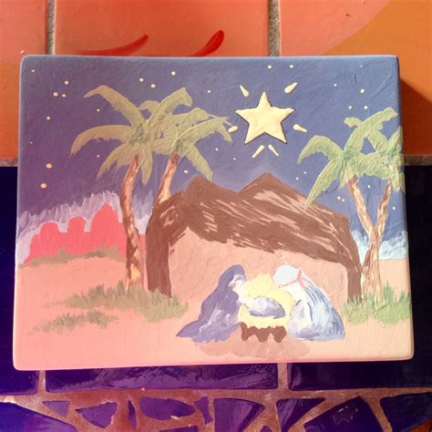 Painted by a customer at PicassoZ, not yet fired. Christmas Nativity, Customer, Nativity